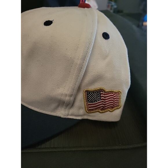 Golden State Warriors Hat Snapback Cap USA Flag White Navy Gold Mitchell & Ness - Picture 2 of 6